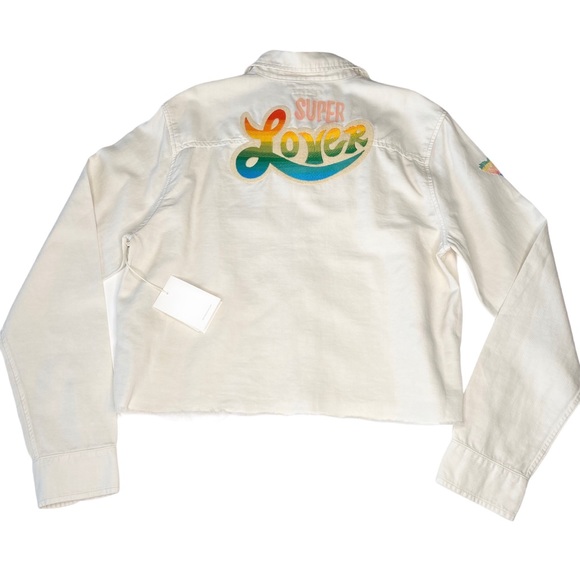 new Mother ✦ Frenchie Fray Button Down Cropped Raw Hem Shirt ✦ Super Lover ✦ XS - Picture 9 of 16